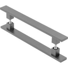 Puxador Duplo Porta Pivotante Madeira Vidro Preto 1.50 Metro