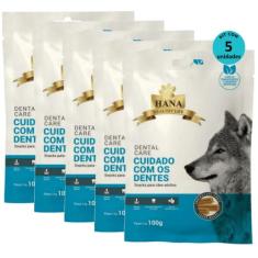 Kit 5 Snacks Hana Healthy Life Dental Care- Cuidado C/os Dentes- P/Cães Adultos- 100g