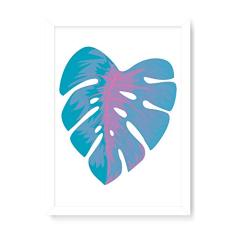 Arte Maníacos Quadro Decorativo Costela de Adão Azul - 23x16,25cm (Moldura caixa em laca branca)