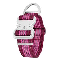 Coleira para cães de nylon de liberação rápida de alumínio extra forte de 3,8 cm de largura, refletiva ajustável, coleira listrada de duas cores para cães de médio a GG (grande, 3,8 cm de largura,