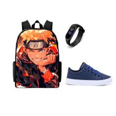 Conjunto Bolsa Escolar Mais Tenis Casual E Relogio Digital Lançamento 