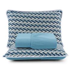 Jogo de Cama 100% Algodão King 3 Peças Estampado Liso - ENTROU COMPROU