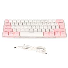 Mini Teclado para Jogos RGB, Teclado Compacto de 61 Teclas Com 6 Efeitos de Luz de Fundo e Design Ergonômico para Digitador, Compatível Com 11 10 8 7 Vista, Com Teclas Revestidas