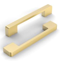 KNOKLOCK Pacote com 10 puxadores de armário de cozinha de 128 mm (5 pol.) Puxadores de armário de cozinha dourados escovados puxadores de gaveta para armário de guarda-roupa