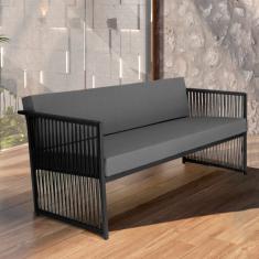 Namoradeira Santiago Em Aço E Corda Náutica Preto/cinza