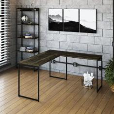 Escrivaninha Mesa Escritório L Estilo Industrial 150x140cm Dynamica Ye