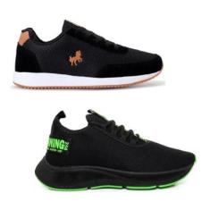 Kit Tênis Masculino Academia Casual Caminhada 2 Pares BF Shoes-Masculino