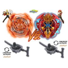 Kit 2 Beyblade Burst Roktavor Vs Xcalius + 2 Lançador Beyblade - TD