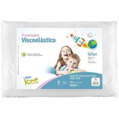 Travesseiro Nasa 8cm Para Criança + Capa de Zíper Impermeável - FIBRAS