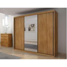 Guarda-Roupa Casal MDF Vegas 3Pts 6Gav com Espelho - Novo Horizonte