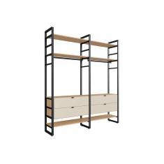 guarda-roupa closet modulado industrial philly 4 gv cedro e off white 197 cm