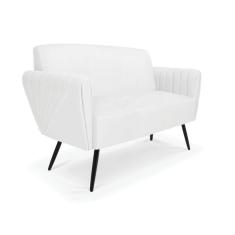 Sofá Namoradeira Pés Palito De Ferro Bruna Corino - D\`rossi Cor Branco