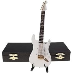 Réplica de guitarra em miniatura de 3,94 "- Mini guitarra elétrica de rock Modelo de madeira Modelos de instrumentos musicais colecionáveis, presentes de abertura de arte Decoração de casa,
