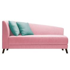 Recamier Heitor 160cm Com Almofada Lado Direito Suede Cor Rosa Bebê/tiffany