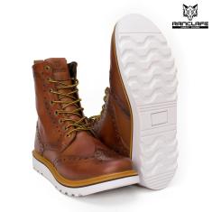 Bota Masculina Coturno Casual  Cano Longo Couro Nobre-Masculino