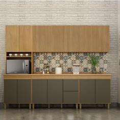 Cozinha Completa 5 Peças Dakota Aéreo Fresado Cinamomo/grafite