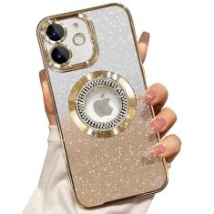 Misscase Capa com glitter magnético para iPhone 11 compatível com MagSafe, proteção total, fina, à prova de choque, antiarranhões, com protetor de lente da câmera, logotipo e rede à prova de poeira