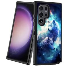 BXIKEOPIU Capa para Samsung Galaxy S24 Ultra, resistente, 3 camadas, à prova de choque, à prova de poeira/queda, capa protetora robusta para Samsung Galaxy S24 Ultra 5G (6,8 polegadas, 2024), lobo