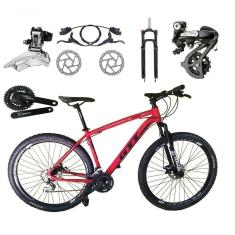 Bicicleta Aro 29 Gti Roma Câmbios Shimano Altus 24v K7 Freios Hidráulicos Garfo Trava - Vermelho Tam.17