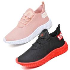 2 Tênis Masculino Caminhada Colmeia Confortavel Exclusivo Alto/ Nude -