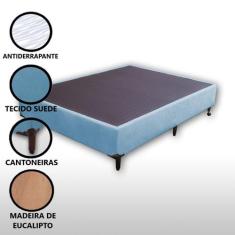 Base Box Casal Padrão Suede Liso (1,38 x 1,88 m) Com 37 cm de altura P