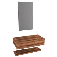 Bancada Metrópole 807w 80cm C/Prateleira e Espelheira - Compace, Nogal