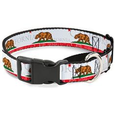 Buckle-Down Coleira para cães cali amarelo com gamarra laranja