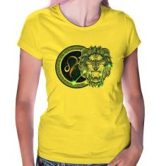 Baby Look Signo Leão Astrologia - Foca na Moda, Amarelo, P