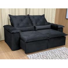 Sofá Retrátil Reclinável 1,80 m Preto 204 Athenas - MASTER