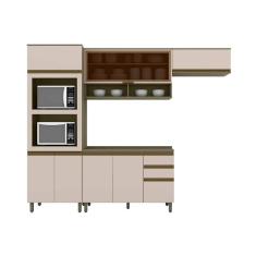 Cozinha 5 Peças (2 Armários + 1 Paneleiro + 1 Balcão + 1 Complemento) C6p25 Duna-cristal