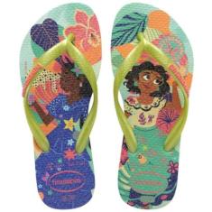 Chinelo Infantil Havaianas Slim Princess Menina - Verde Claro - 33/34