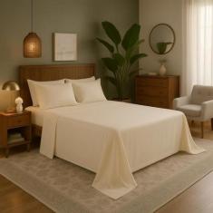 Lençol Superior King Size Avulso Sem Elástico 400 Fios Com Bainha - Mo