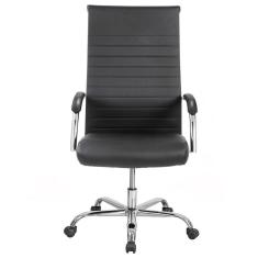 Cadeira De Escritório Esteirinha Base Cromada Com Rodinha Fortt Pequim Preta - Cef09-p