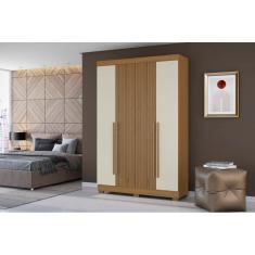 Roupeiro Ripado Solteiro 4 Portas 2 Gavetas Atacama Off White - Aramóveis