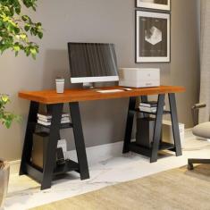 Escrivaninha Mesa Escritório Cavalete Hawaii 4 Prateleiras 135cm Yesca