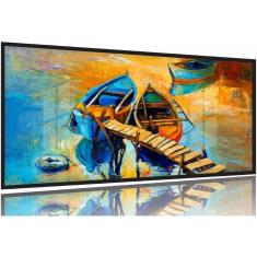 Quadro Decorativo Paisagem Canoas Entardecer Sala