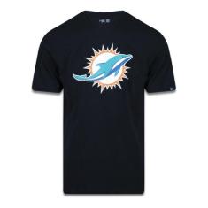 Camiseta Nfl Miami Dolphins Preto Mescla Cinza New Era