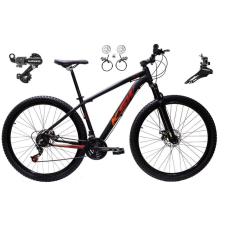 Bicicleta aro 29 Ksw Xlt 24v Câmbios Shimano Freios Hidráulicos Garfo com Suspensão - Preto\Vermelho\Laranja