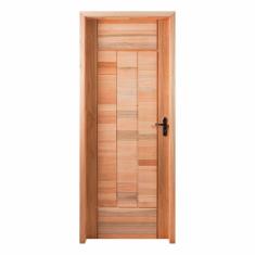 Kit Porta Pronta Maciça 214x89cm Eucalipto Esquerda Pm97 Cruzeiro Portas Nude