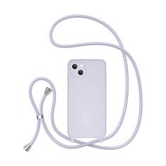 UEEBAI Capa de telefone com cordão transversal para iPhone 14 de 6,1 polegadas, capa de telefone de silicone com alça de colar ajustável, cinto macio, cordão de pescoço, cordão à prova de choque, capa