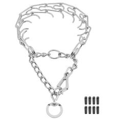 Coleira de garras para cães, coleira de treinamento cromada ultra plus com clipe de liberação rápida para cães, coleira ajustável para animais de estimação com revestimento de prata para cães