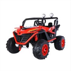 Carrinho Elétrico Infantil Vermelho 12V Tração 4 Rodas Rádio