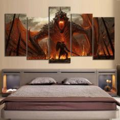 Quadros Decorativos 5 Peças Trono De Dragao Jogos Game - KYME