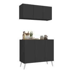 Kit Armário de Cozinha Aéreo e Balcão 3 Portas Retrô Multimóveis MP216