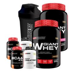 Kit 2 Giant Whey 900G+ 2 Bcaa 4,5 100G+ 2 Creatinas 100G - Bodybuilder