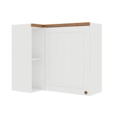 Armário Aéreo de Canto 93cm Para Cozinha Modulada Nichos MDF - GenialF