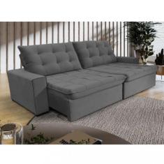 Sofá 4 Lugares Retrátil Reclinável 270cm Veludo Califórnia Wood Estofa
