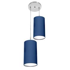 Pendente Cilindrica Duplo De Cupula 14x25cm Azul - MARRYLUZ
