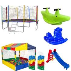 Cama Elástica Pula Pula 3,05m Resistente Piscina de Bolinhas 1,50m Pre