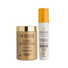 Kit Máscara Line Golden 1kg + Fluído Pré Escova DYUSAR